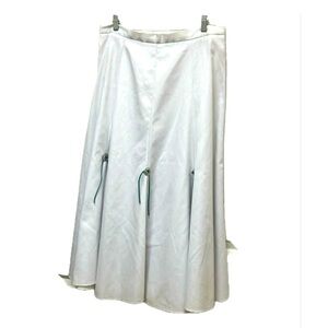 Vintage maxi western wear skirt with silver & tassels, cotton twill white/blue